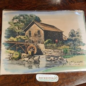 Robert Brooks Wayside Grist Mill Signed Watercolor